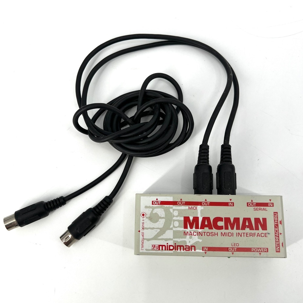 Midiman Macman Macintosh MIDI Interface with Cables Music‎ Musician Vintage Mac